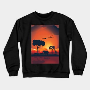 Landscape of a sunset in an african savanna Crewneck Sweatshirt